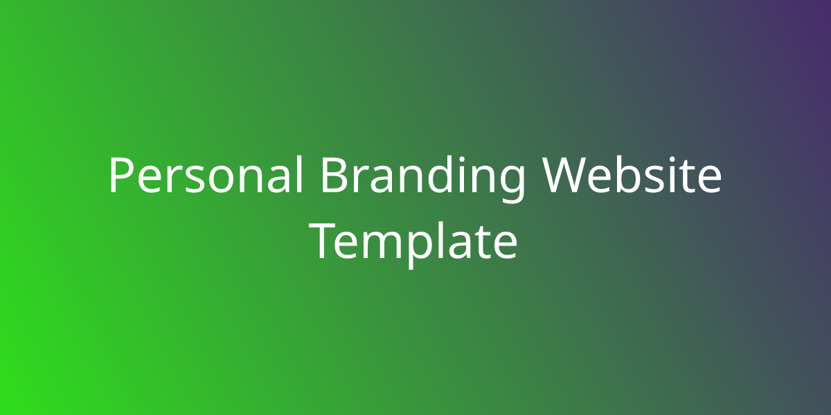 Personal Branding Website Template | Snippets | Borstch